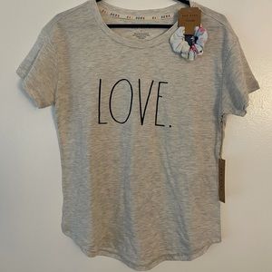 *New* Rae Dunn “Love.” shirt with scunchie